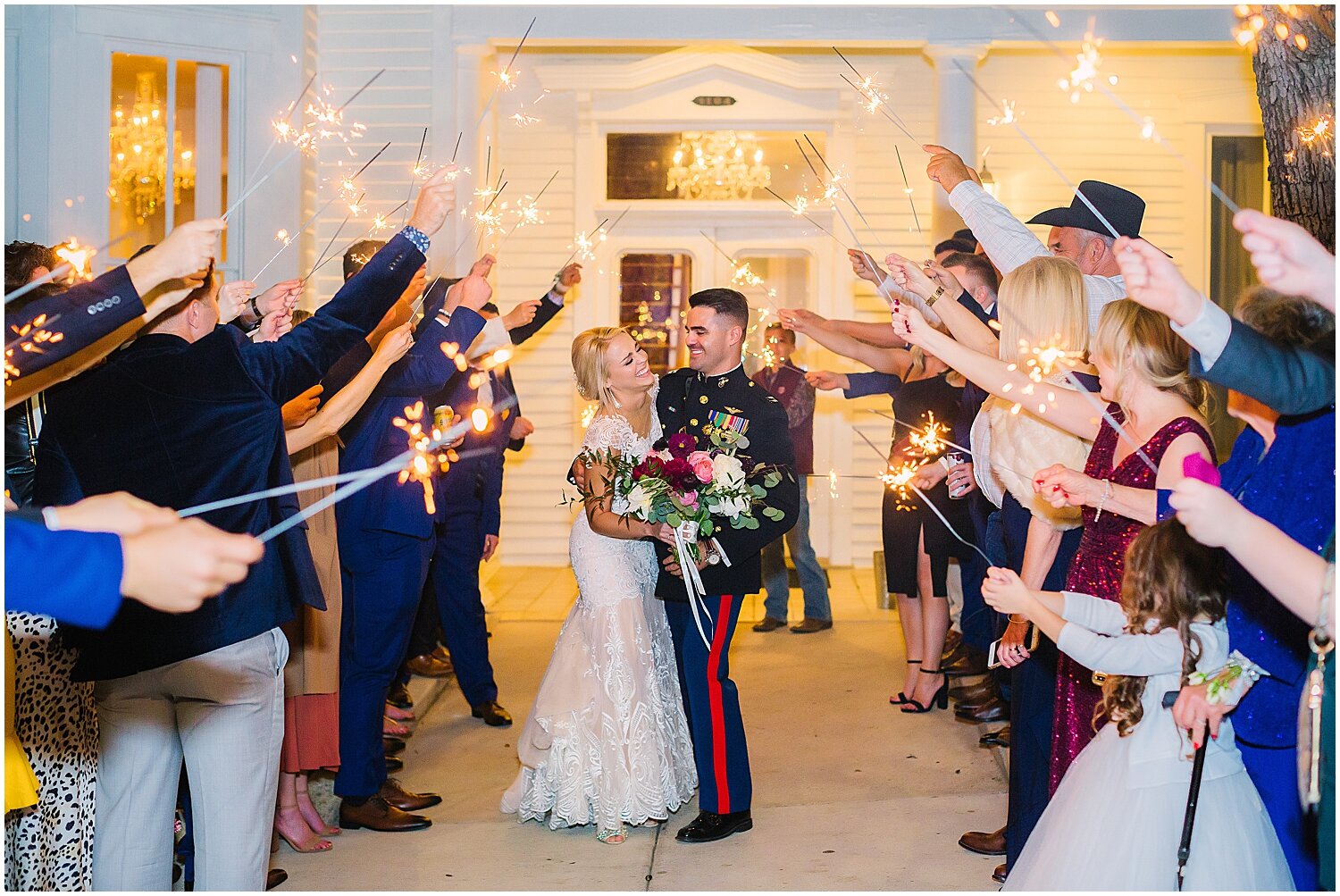  sparklers grand exit in Austin wedding 