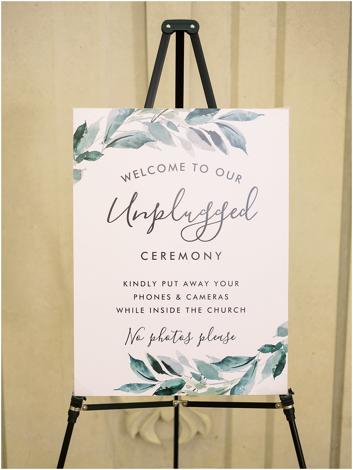  Unplugged ceremony sign 
