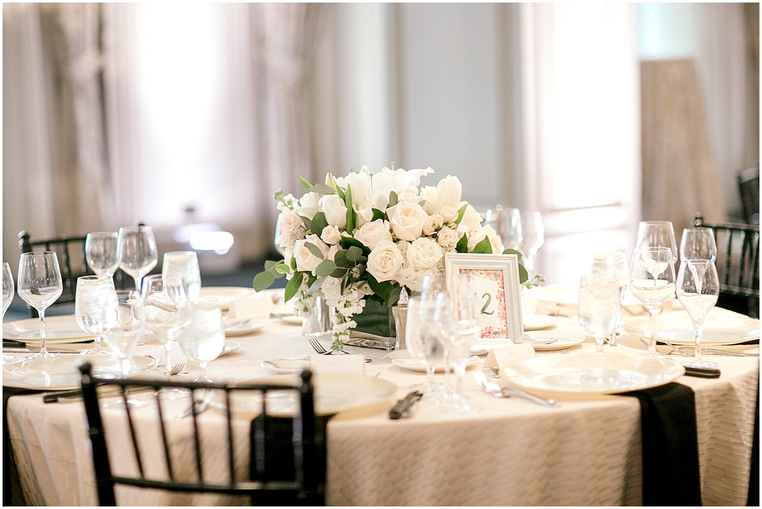  classy white wedding tablescape 