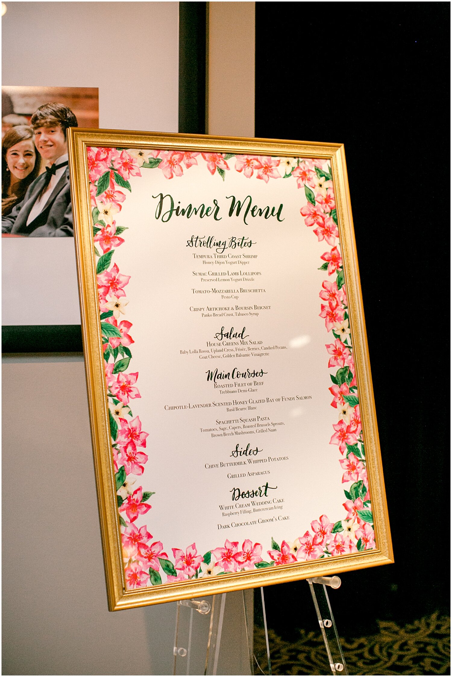  dinner menu wedding sign 