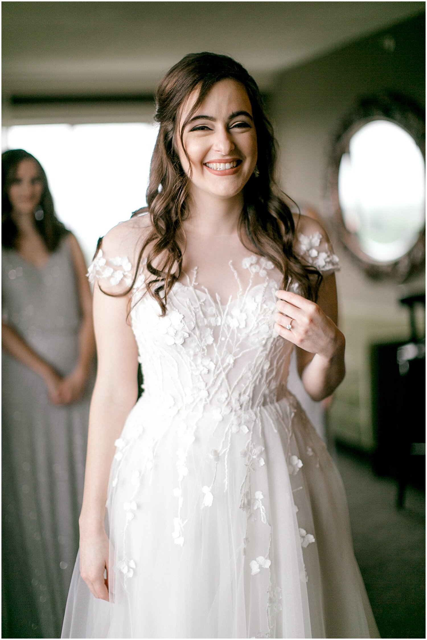  bride in her wedding dress  