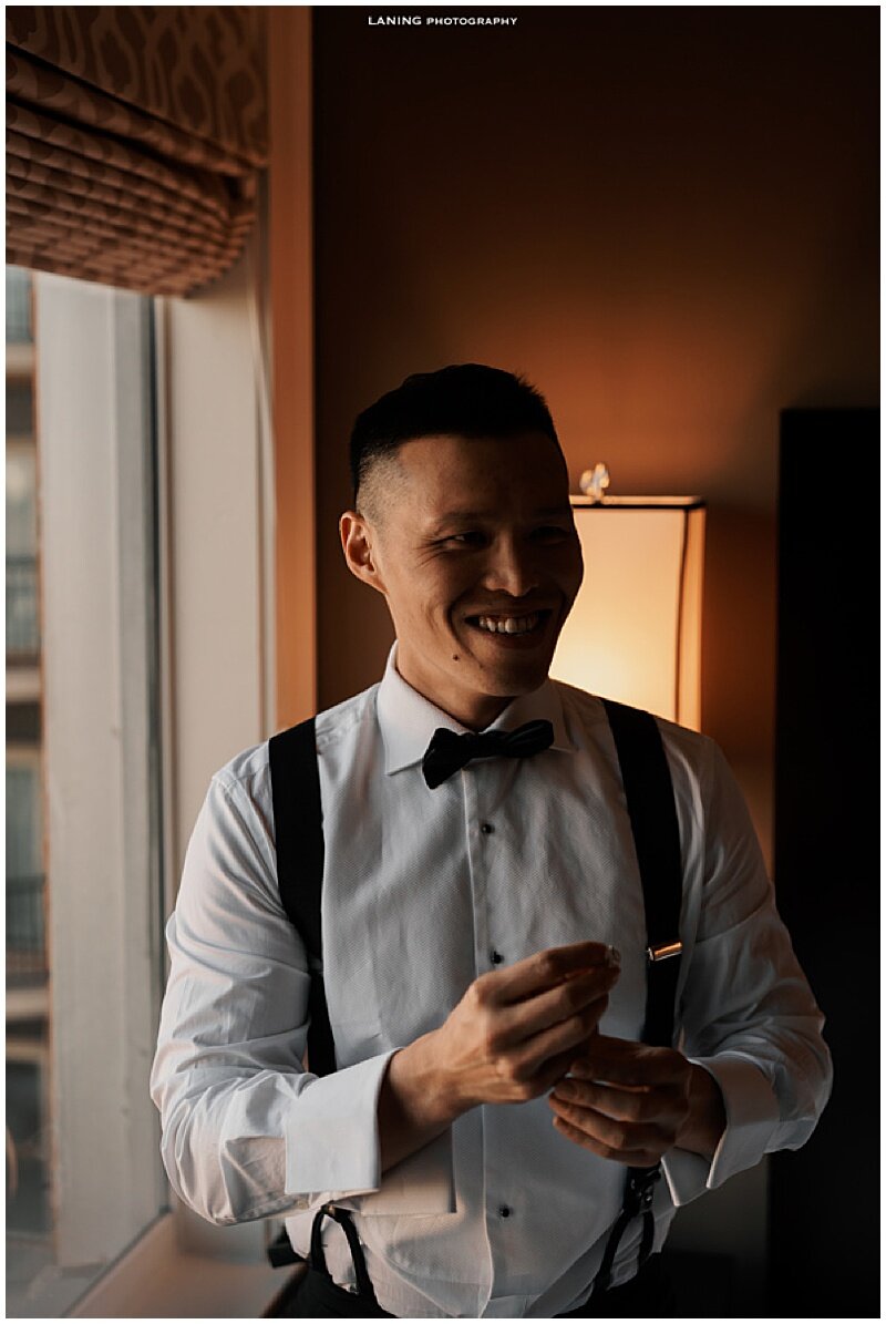  groom getting ready for his wedding in houston 