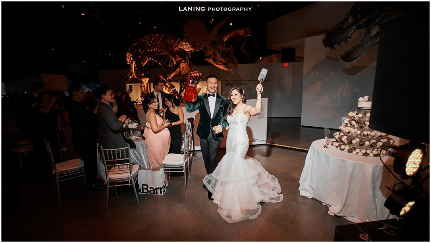  bride and groom’s grand entrance to their reception 