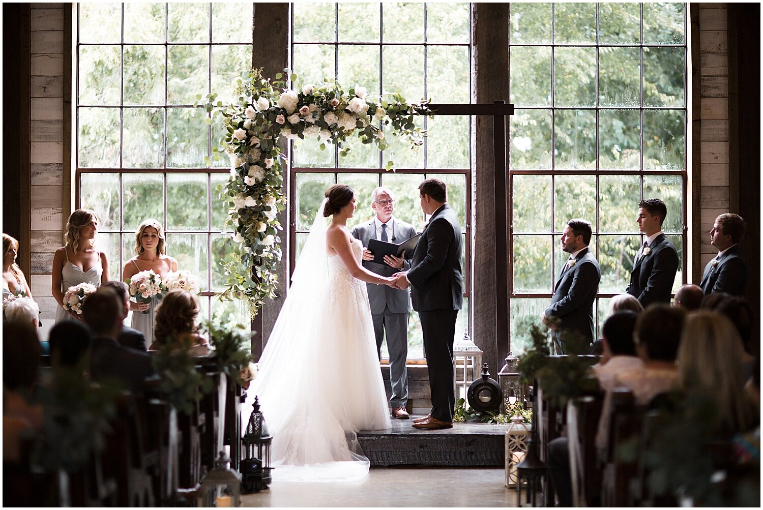  bride and groom at their wedding ceremony  