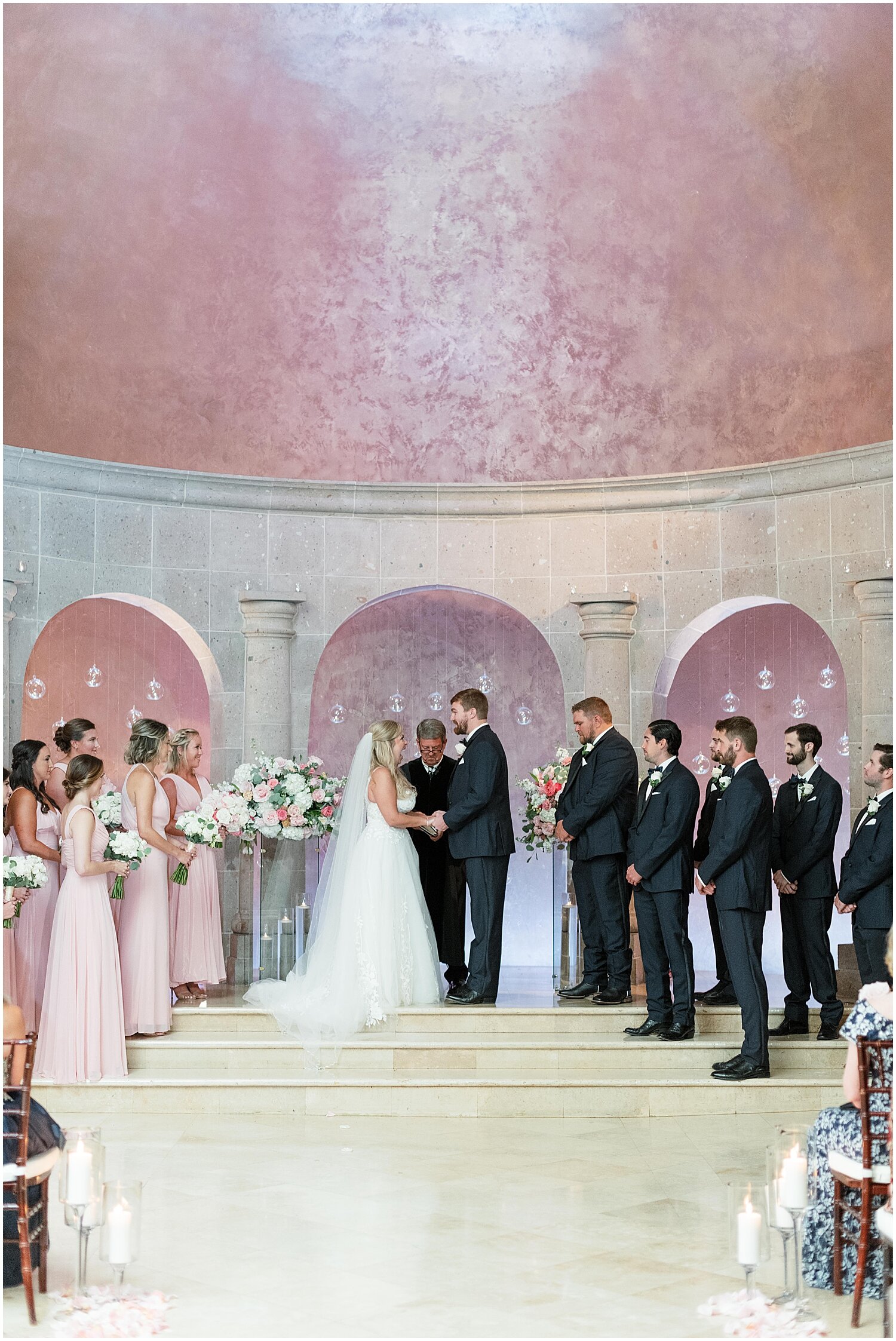  bride and groom during their wedding ceremony 