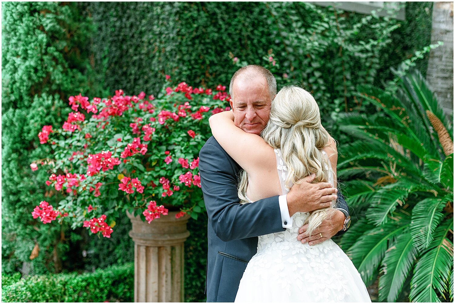  father and bride’s first look 