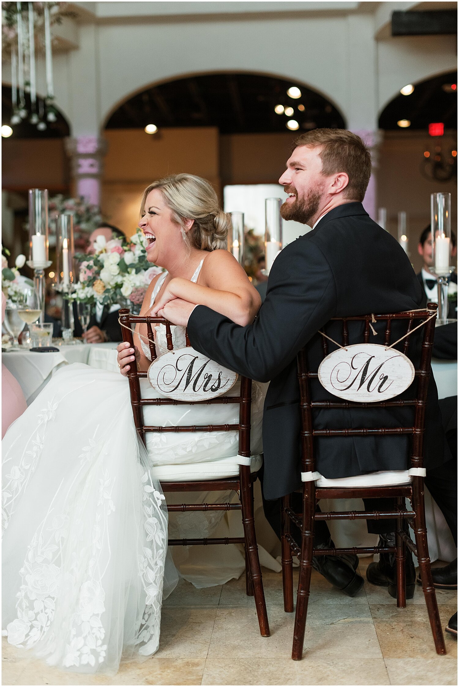  bride and groom during the wedding reception 