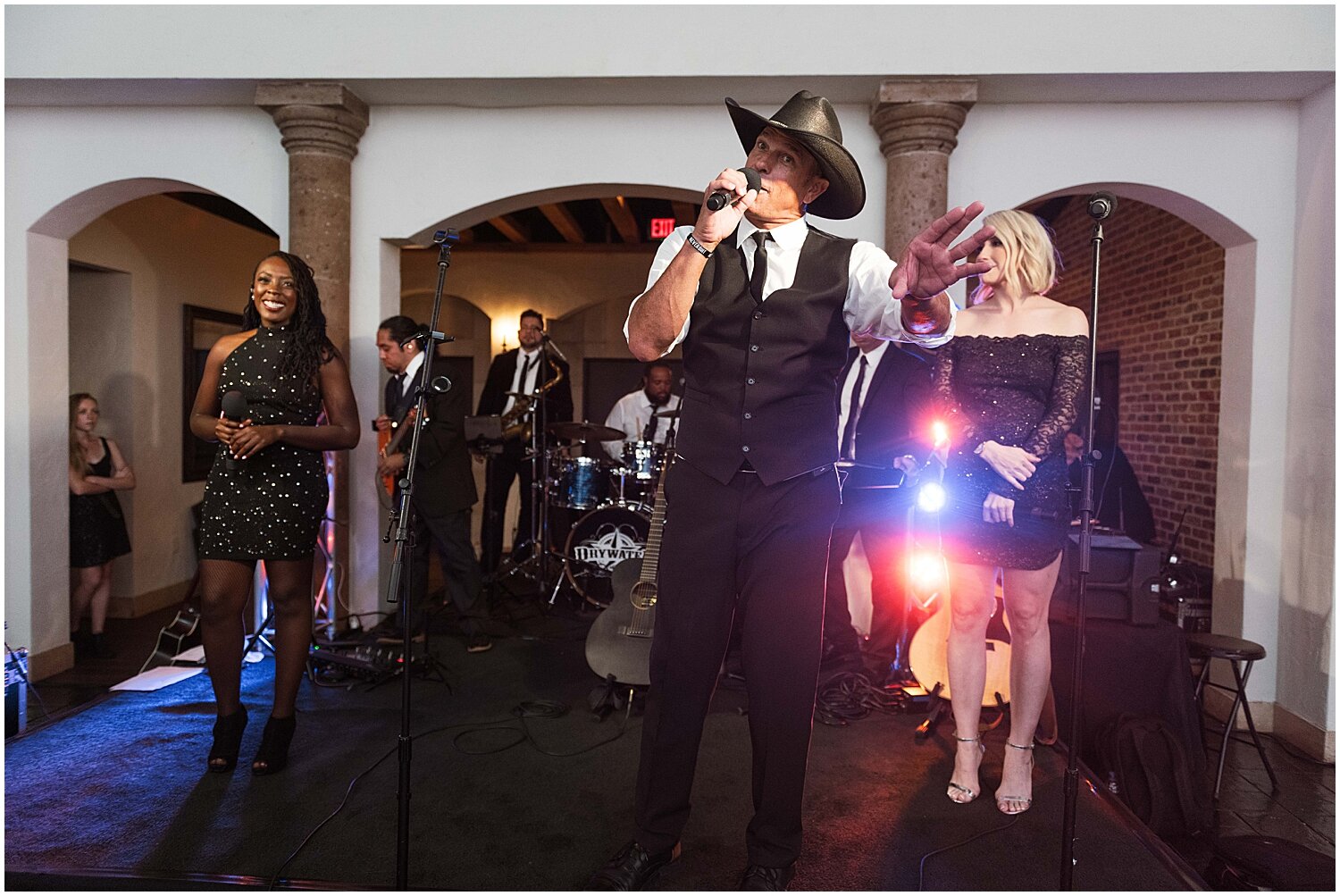  live band performing during the wedding reception 