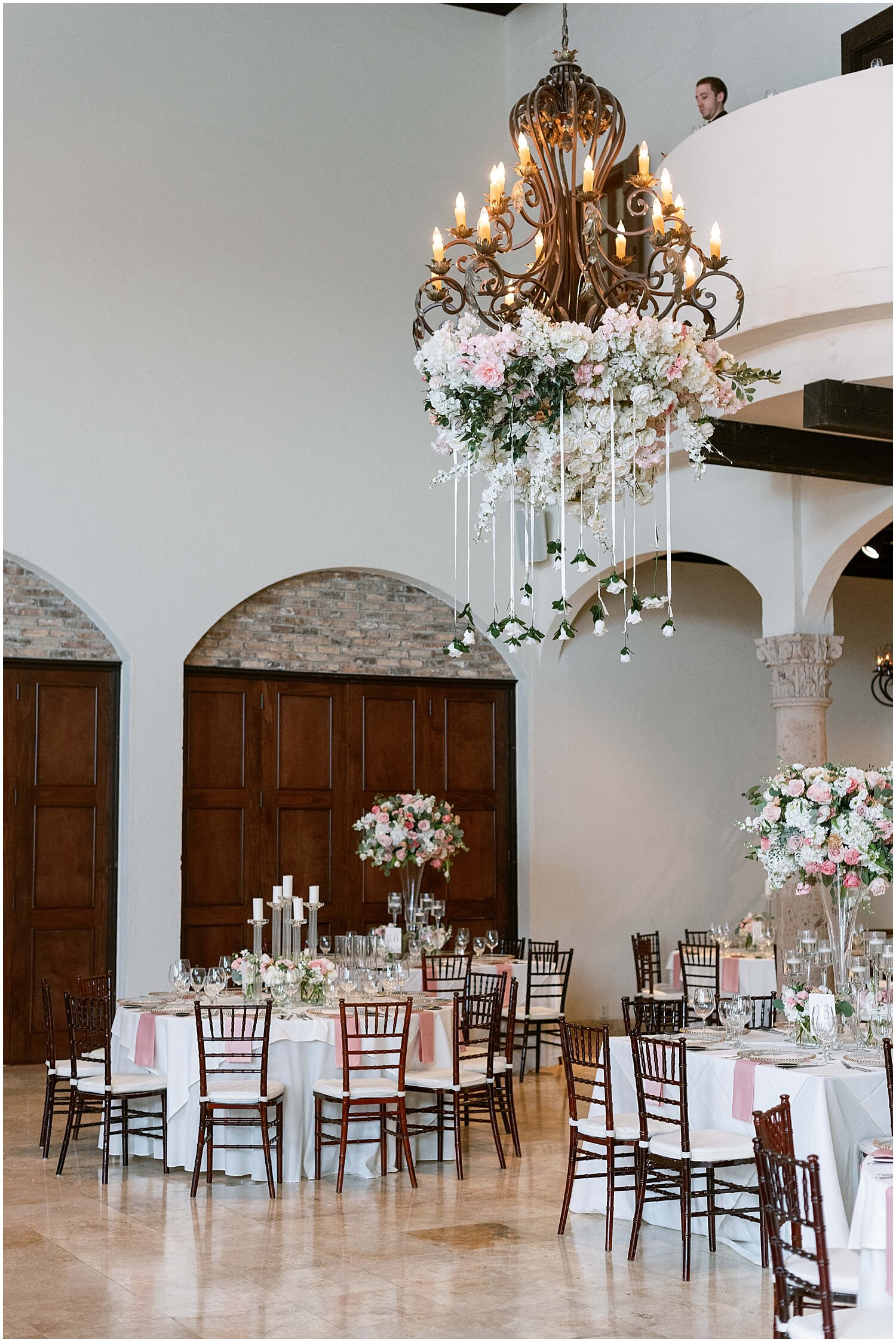  romantic pink and white wedding reception 
