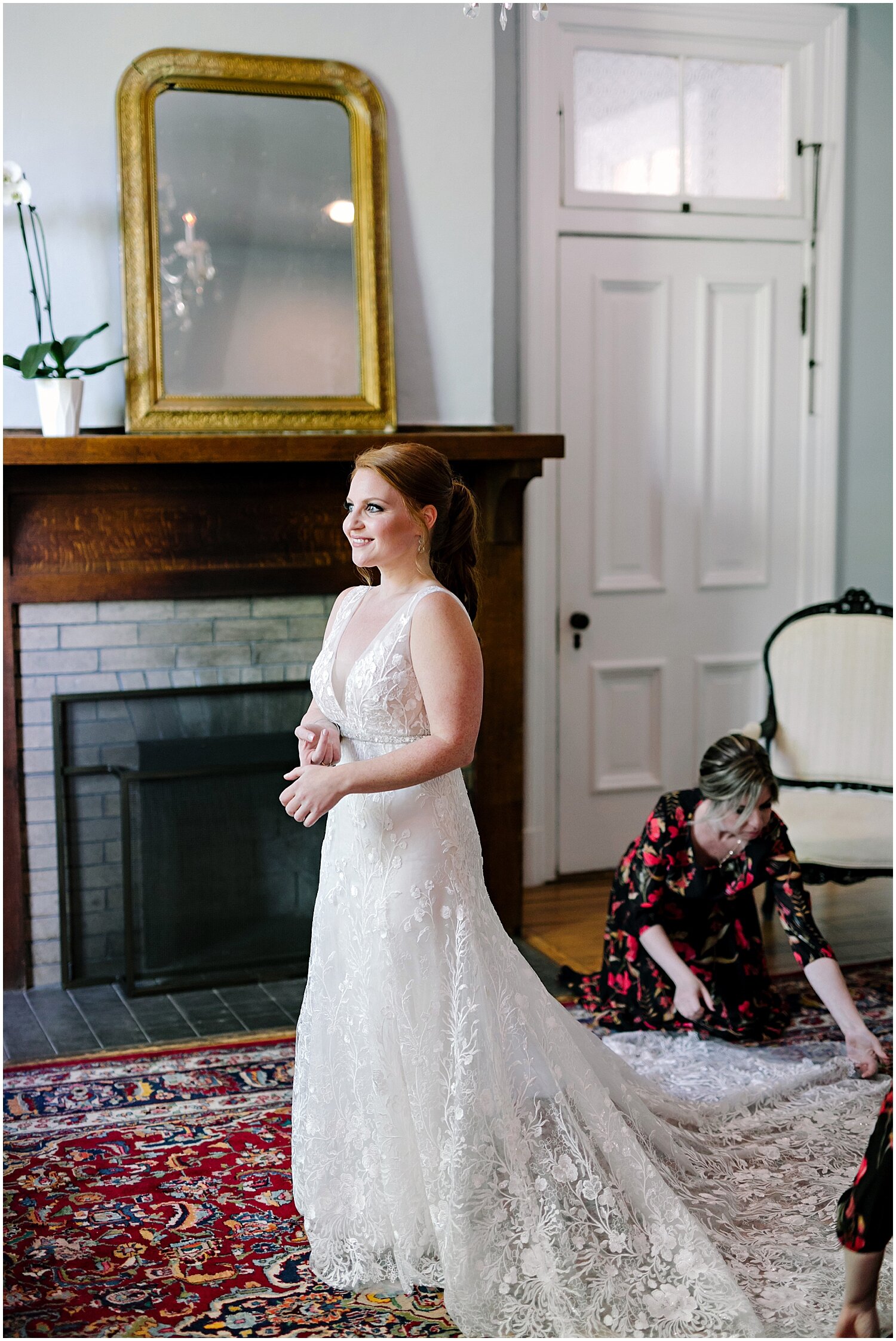  bride getting ready for her wedding  