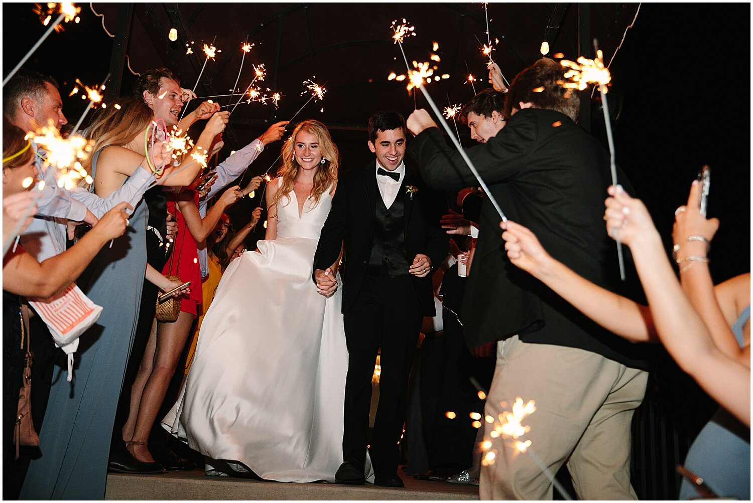  bride and groom’s sparklers grand exit 