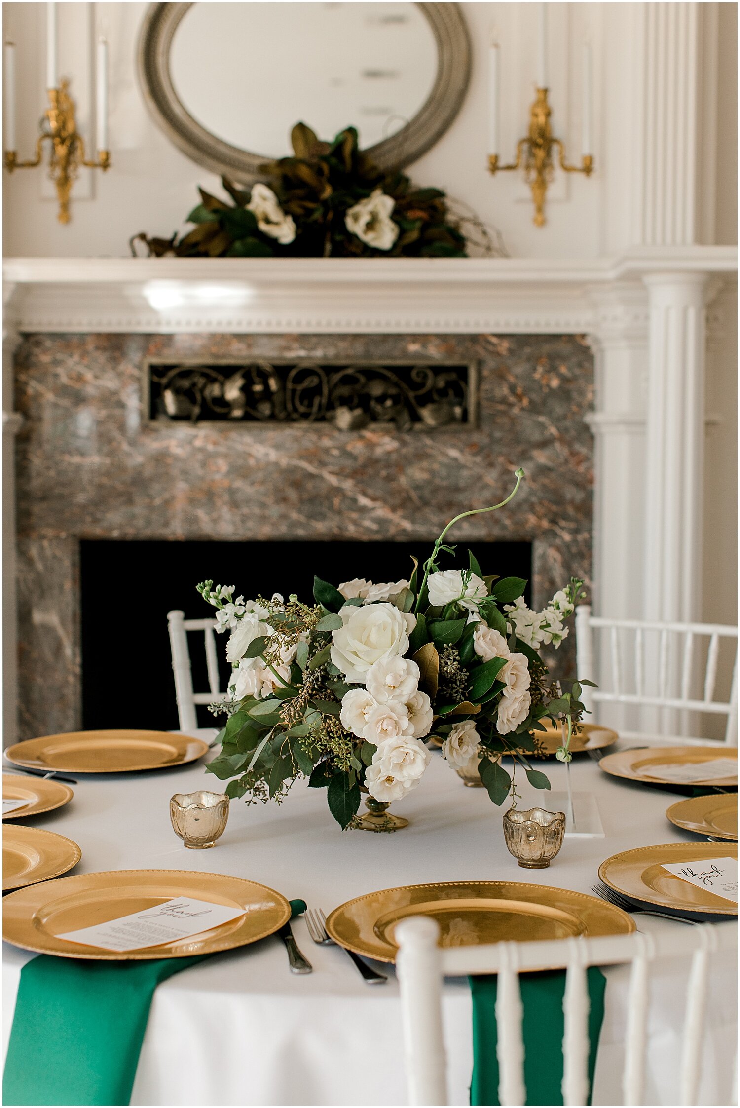  white floral centerpieces for Texas wedding 