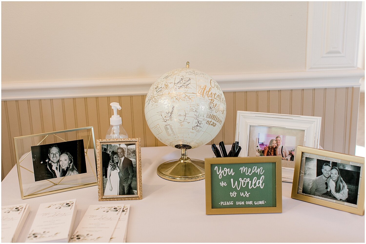  sign the globe as a guestbook 