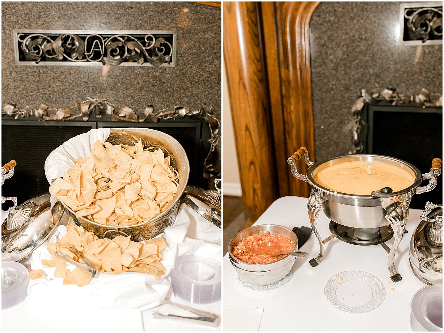  tortilla chips with queso and salsa 