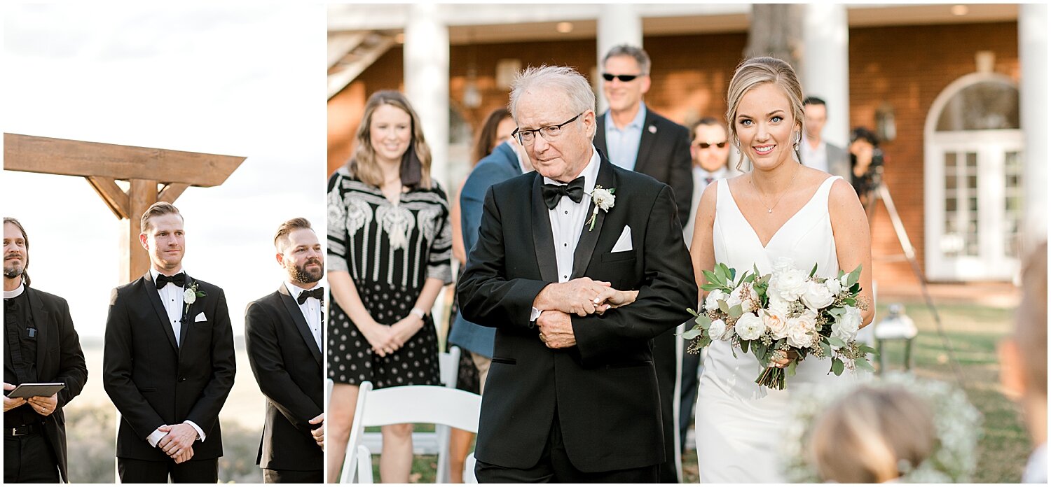  groom watching the bride walk down the aisle  