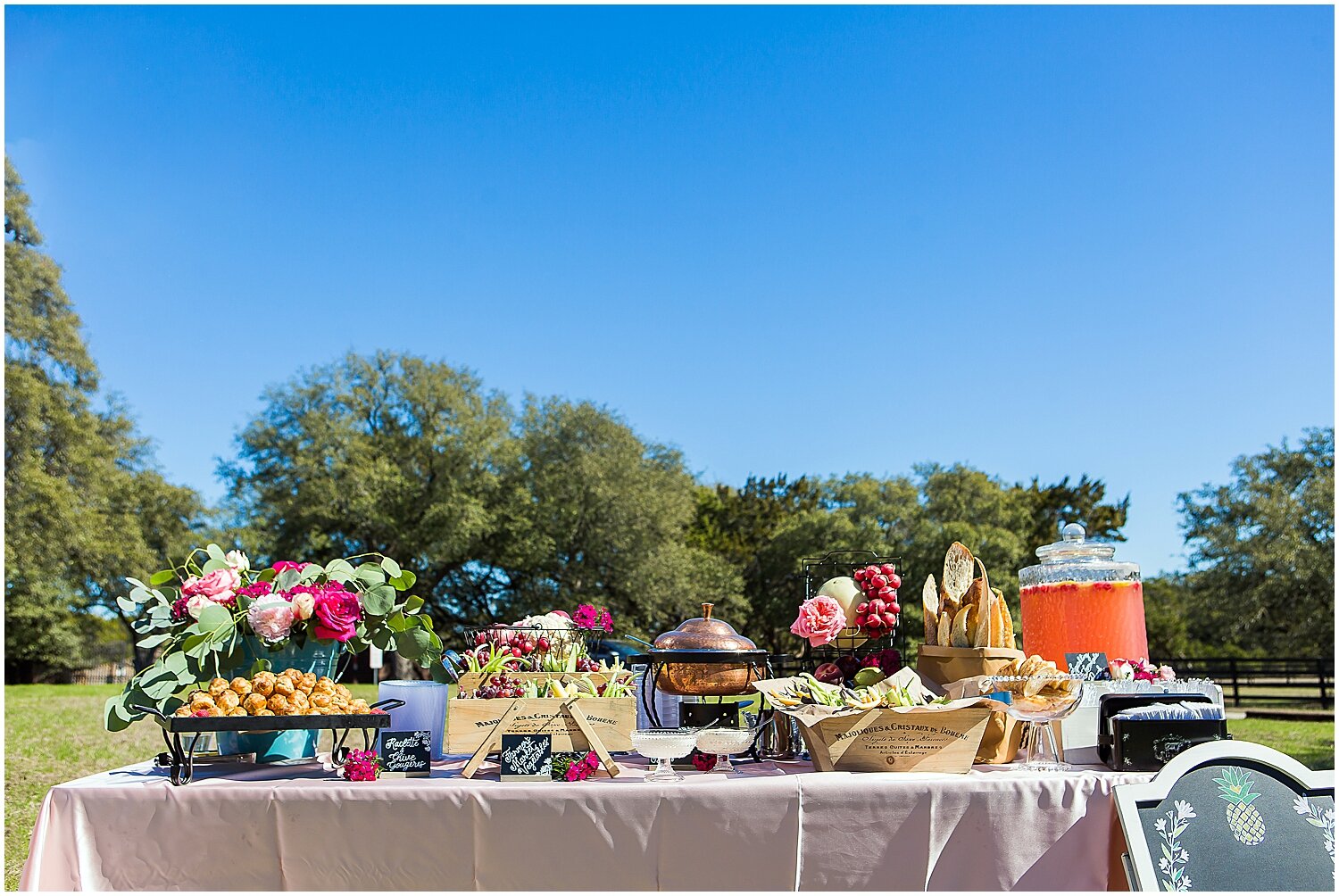  french appetizers table for Austin wedding 