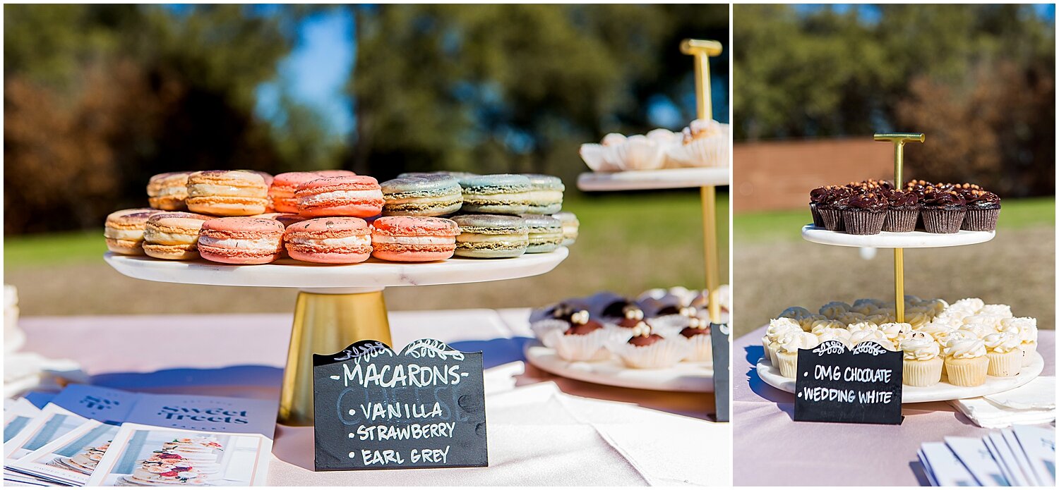  french themed wedding dessert table with macarons 