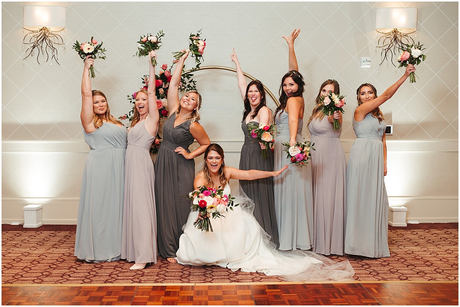  bride with her bridesmaids at Houston wedding 