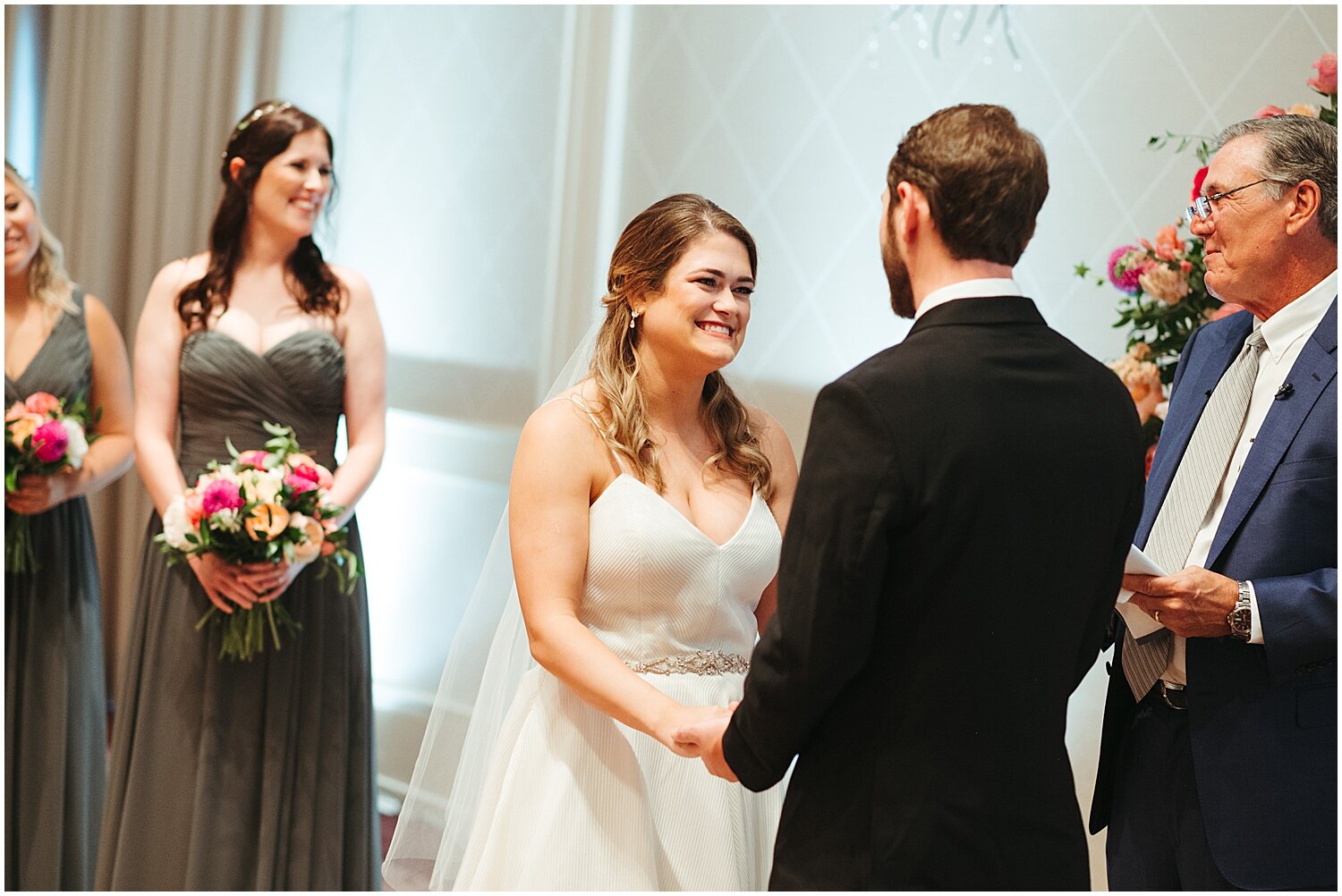  bride and groom during their wedding ceremony 