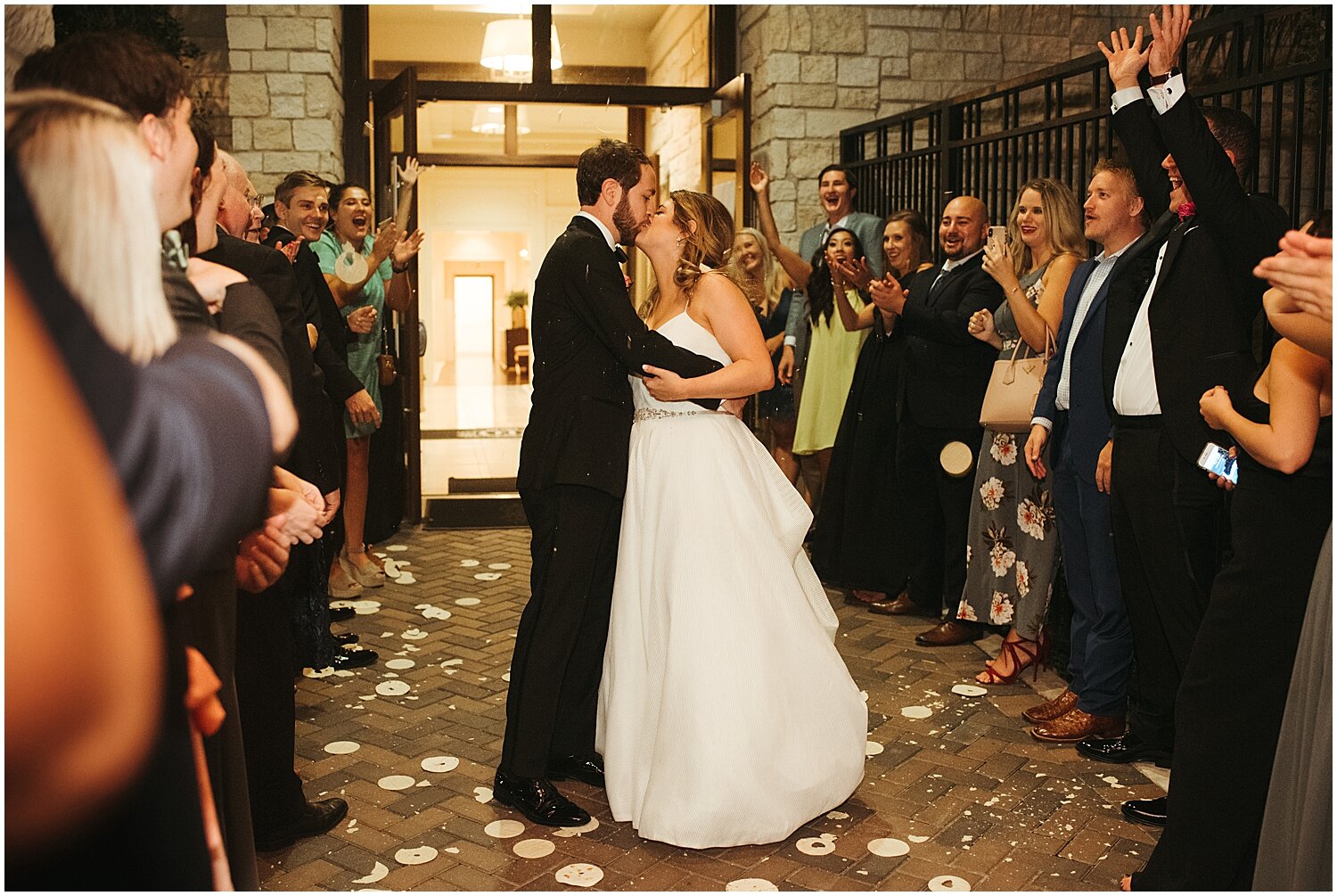  bride and groom’s grand exit at Houston wedding 