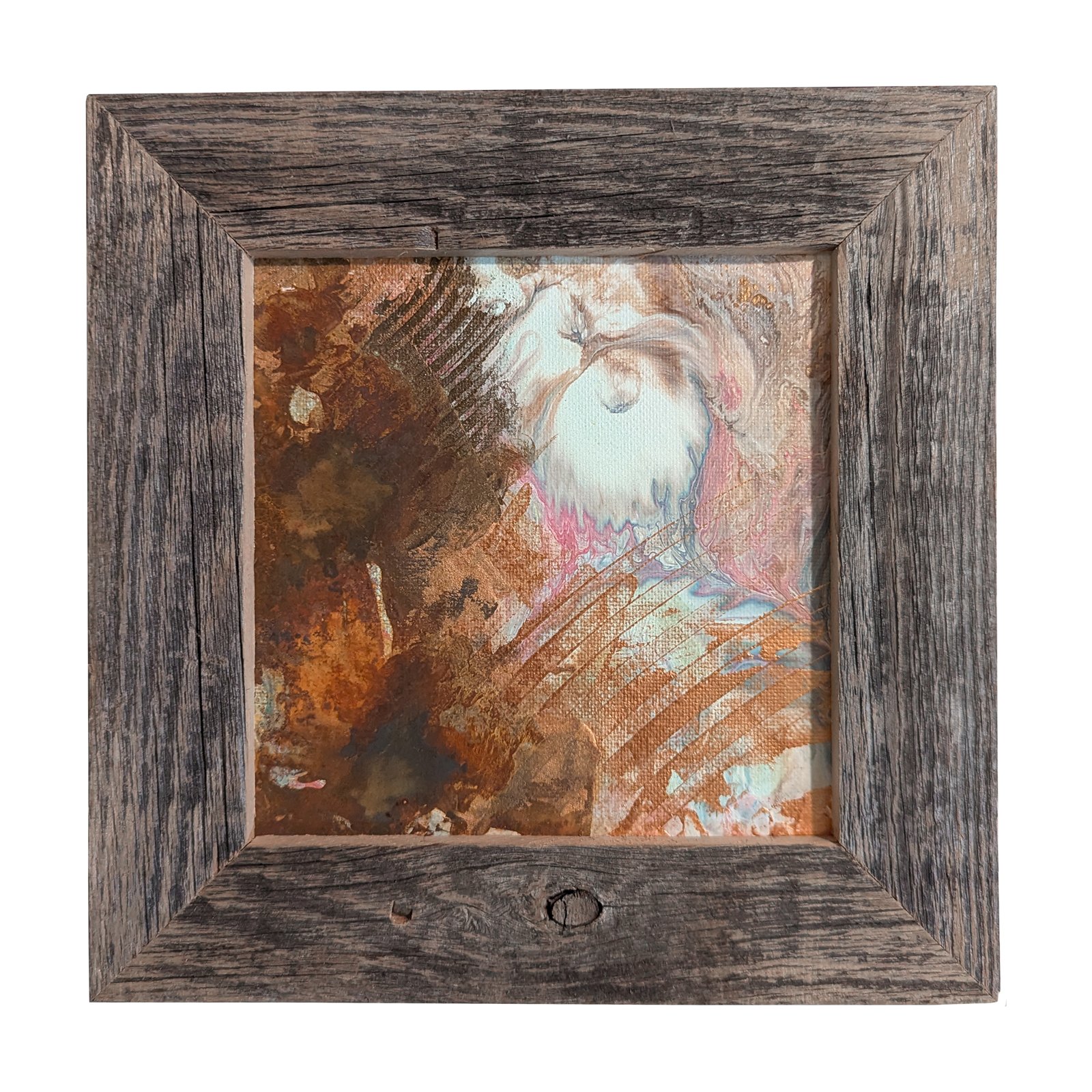 Small Rust and Metallic Abstract Painting