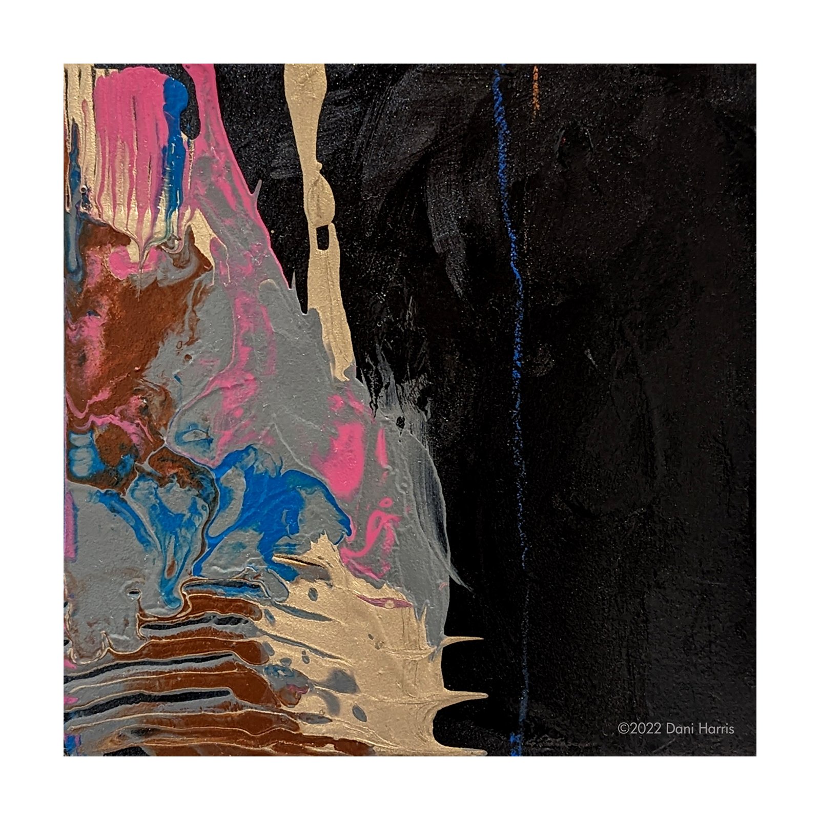 Small Black Marbleized Painting