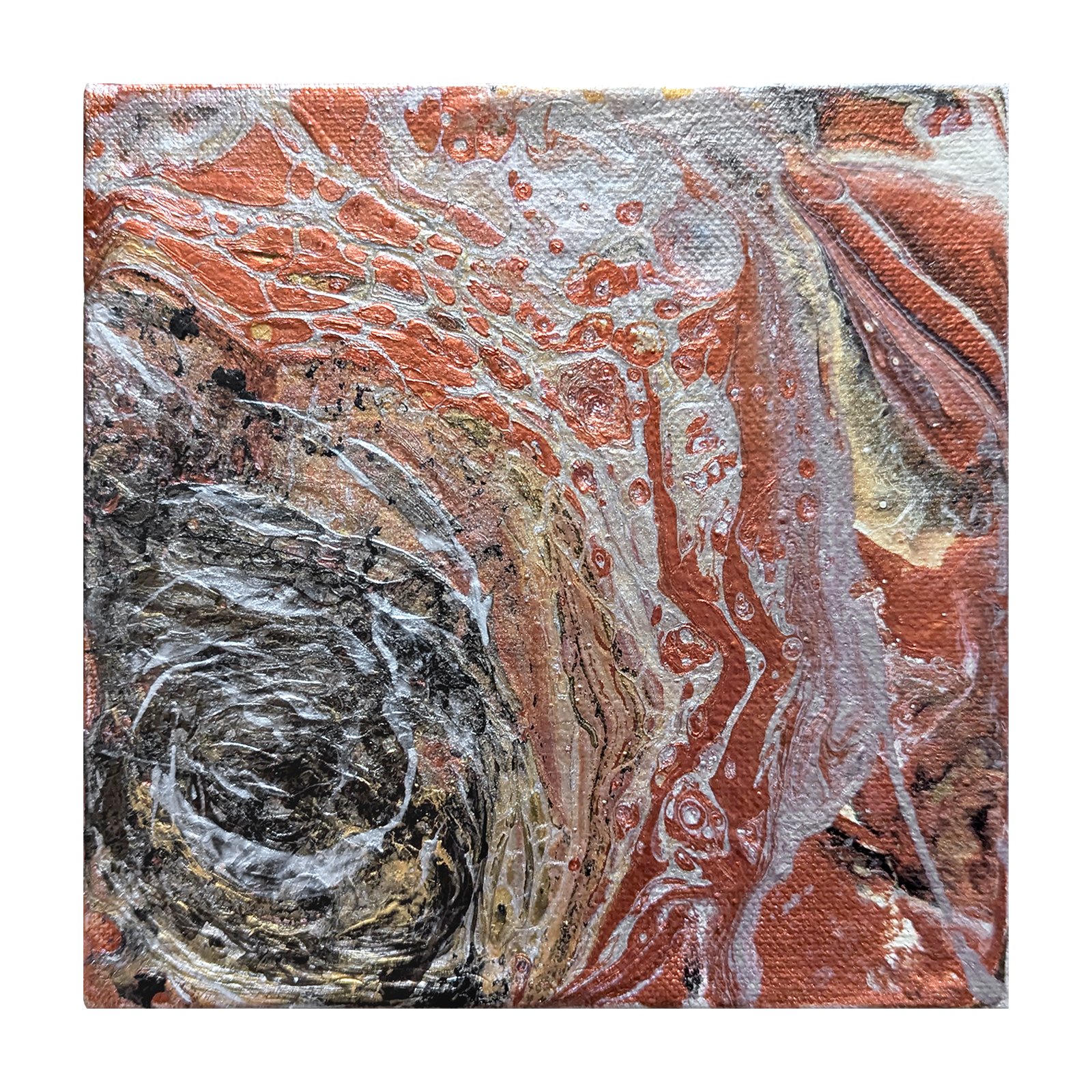 Small Copper and Bronze Swirl Painting