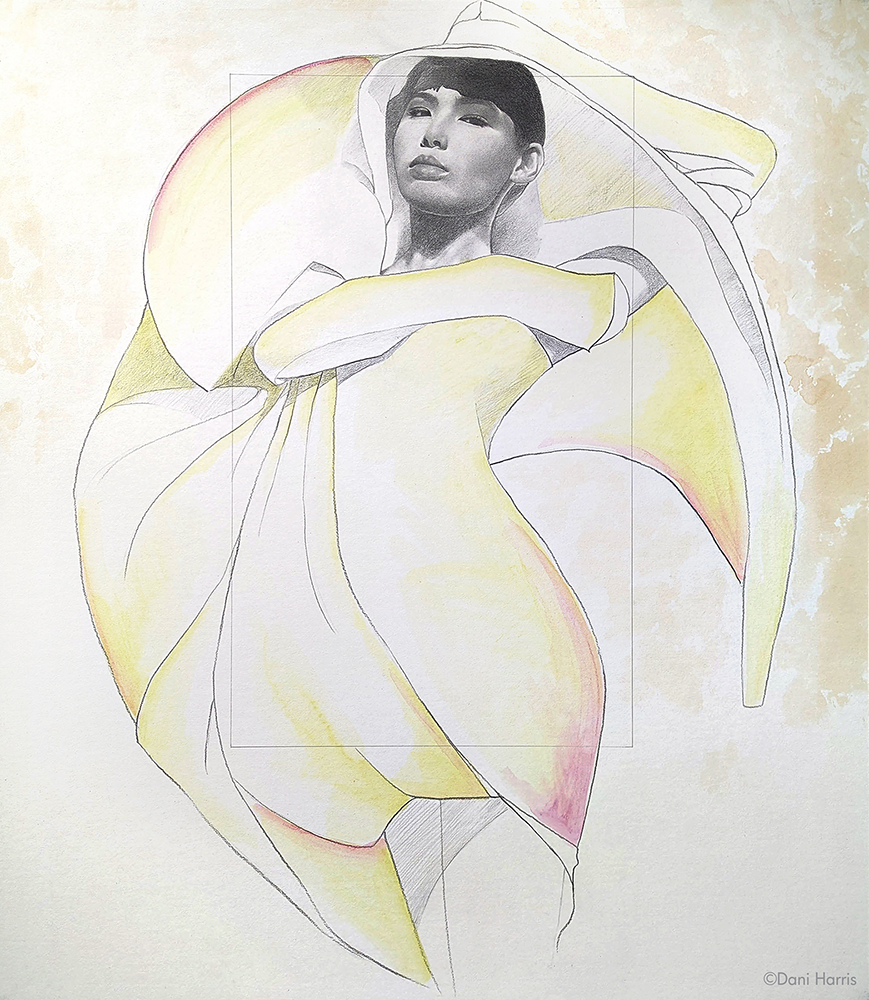  Calla Lily  
Pencil and watercolor on board.