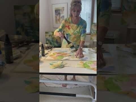 Dawn Davis Watercolors,#2 Paint using stencils YOU create."Maui Flower Power" Kids could do this!