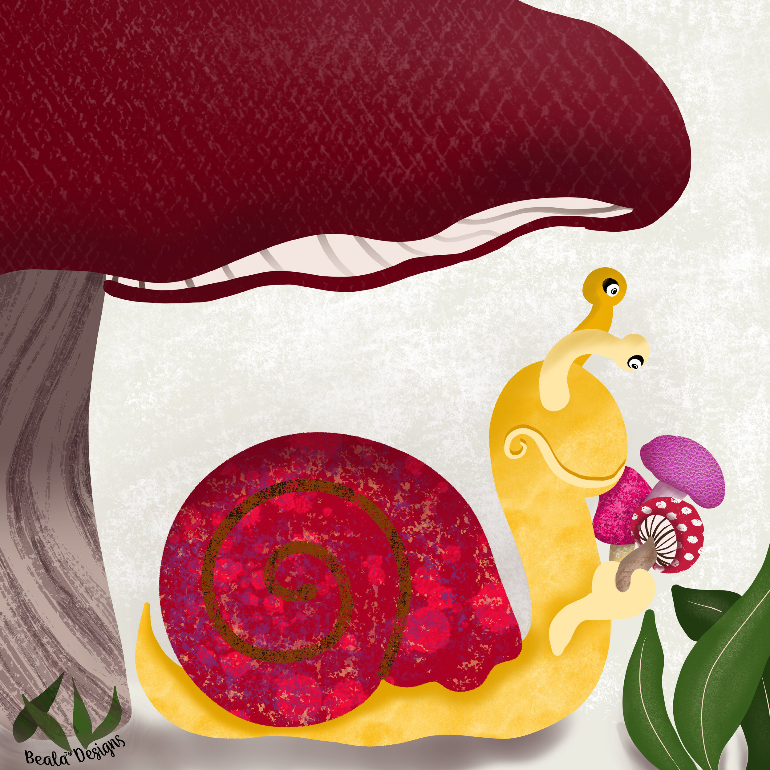 Snail Illustration Maroon and Mustard prompt w logo.jpg