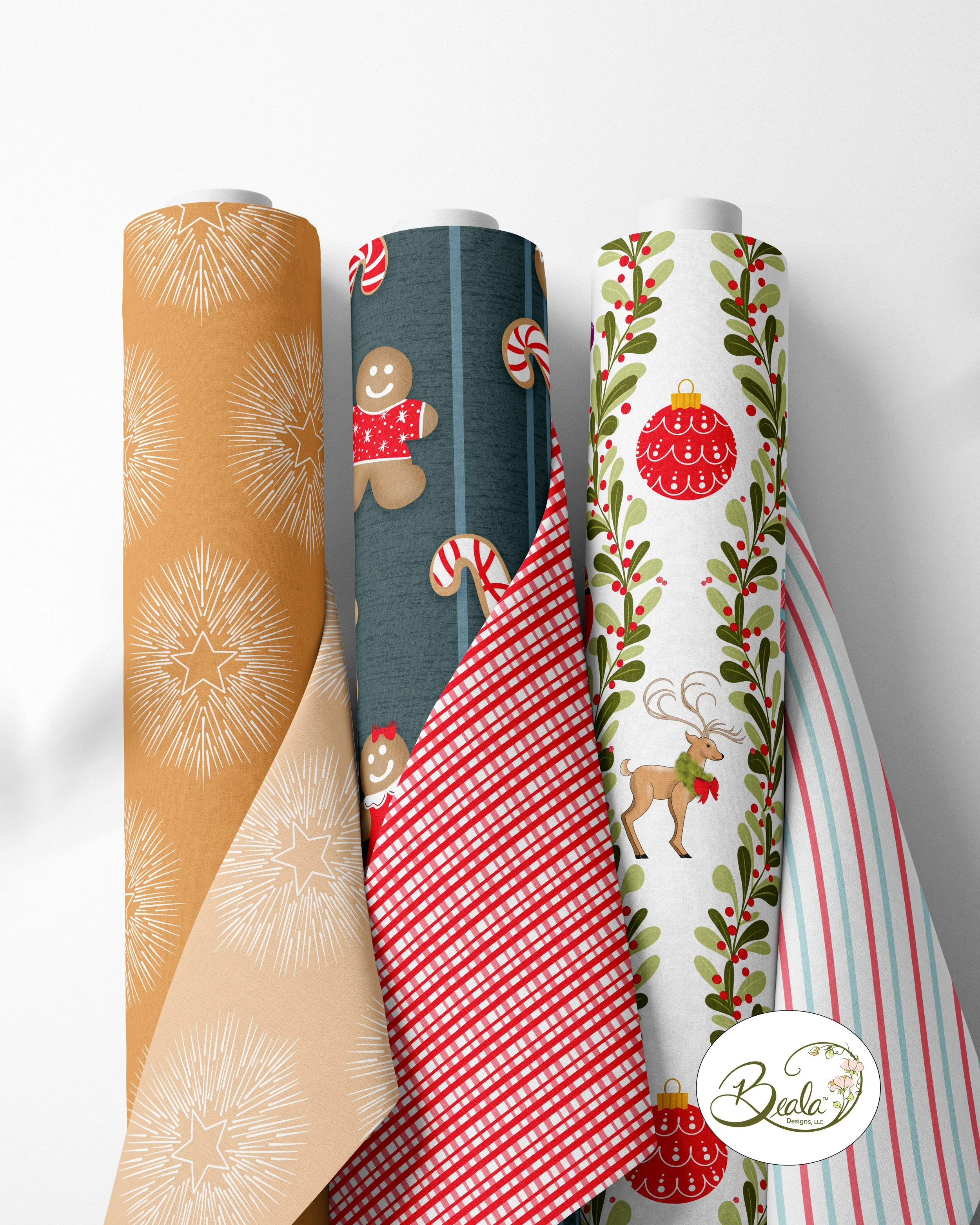 Holly & Cheer Christmas Fabric Rolls 4 by 5 ratio.jpg