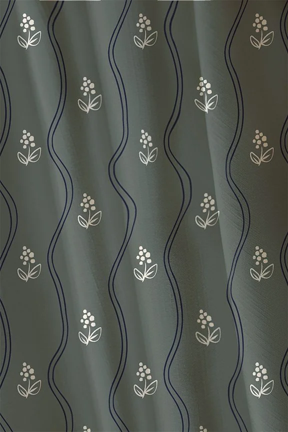 Botanical meets stripe pattern design for home decor