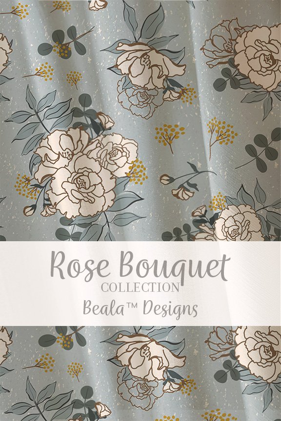 Rose Bouquet on Soft Green fabric mockup.jpg