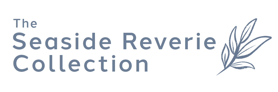 The Seaside Reverie Collection title and logo (a seaweed leaf)