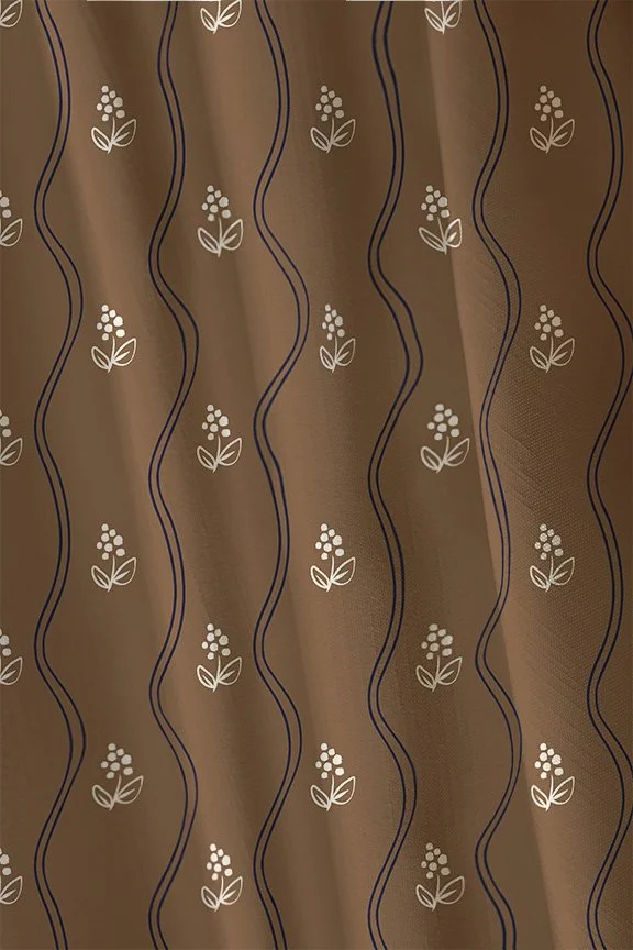 Botanical meets stripe pattern design for home decor