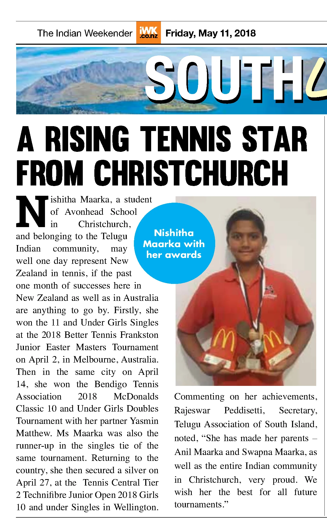 A rising tennis star from Christchurch