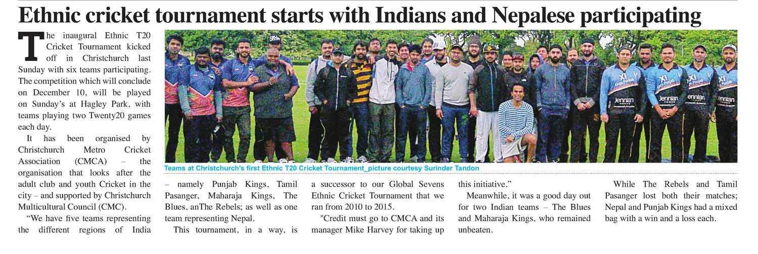 Ethnic cricket tournament starts with Indians and Nepalese participating