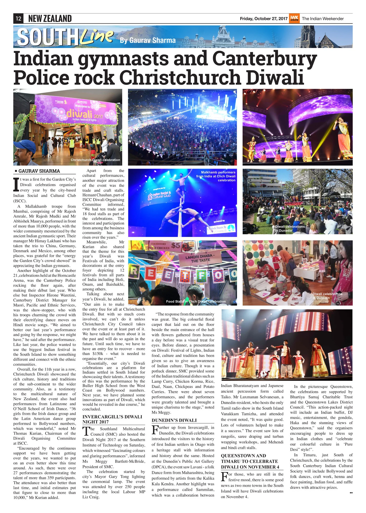 Indian gymnasts and Canterbury Police rocks Christchurch Diwali