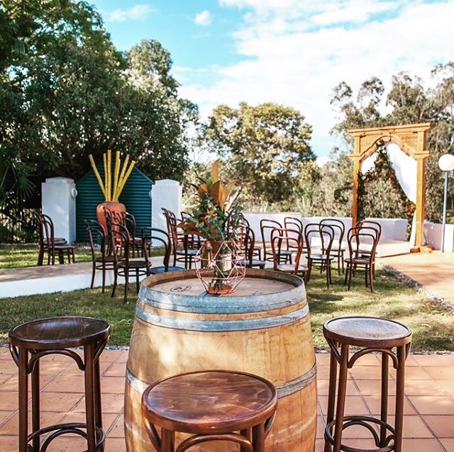 Besotted with Bentwoods!
These Bentwood stools look amazing paired with our wine barrels!
Furniture by @epicempire 
Styling by @styledeventsqld .
.
.
.
.
#bentwoodchairs #stools #winebarrel #weddingceremony #outdoorceremony #brisbaneevents #brisbaneh