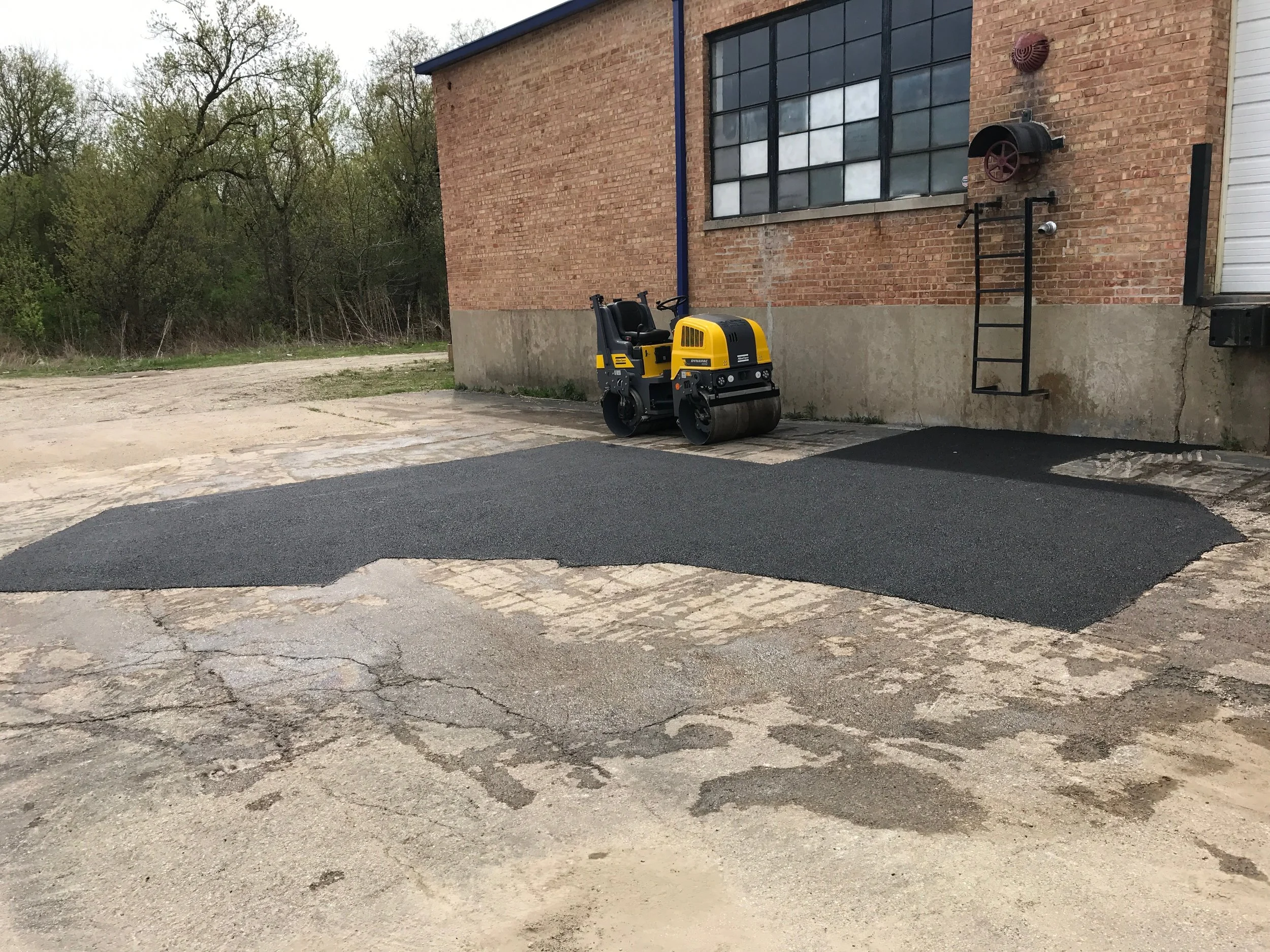 Parking lot patch work.