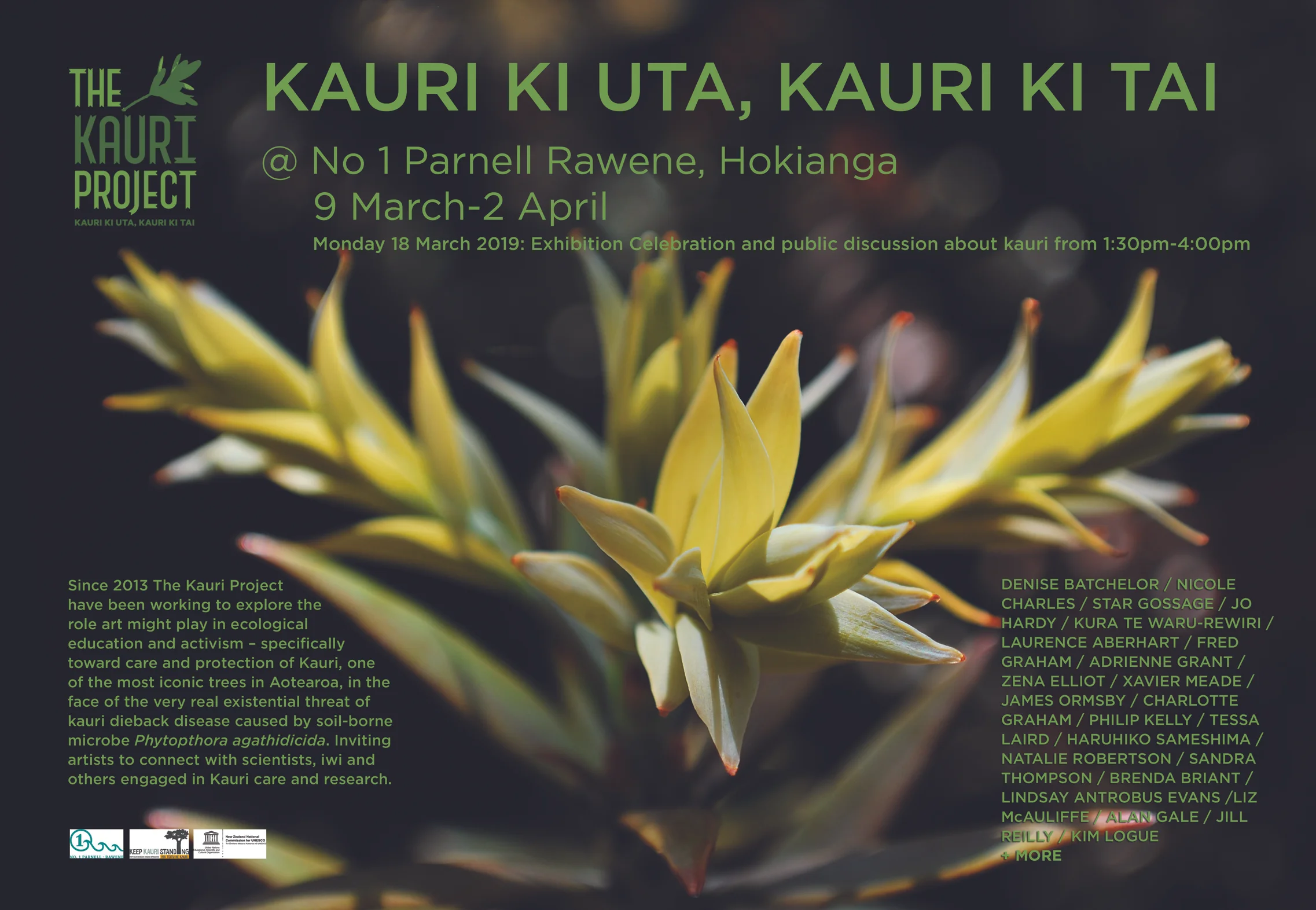 Latest exhibition - on now Kauri ki ura, kauri ki tai: No.1 Parnell, Rawene