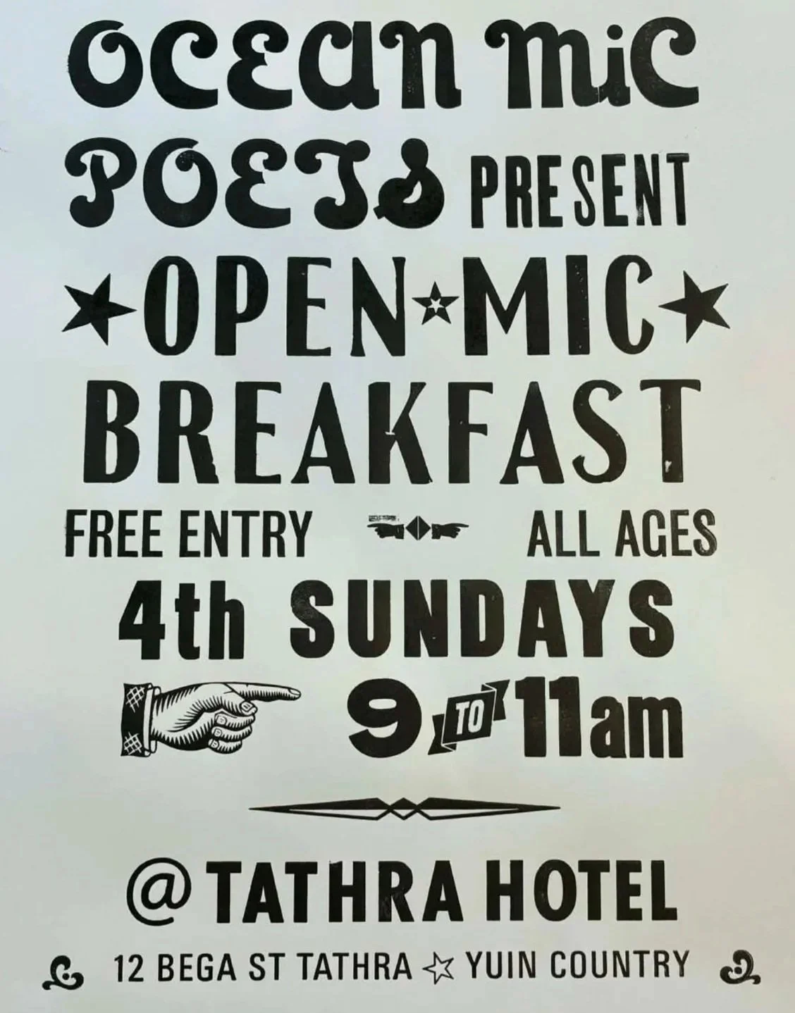 Poets Breakfast 4th Sundays