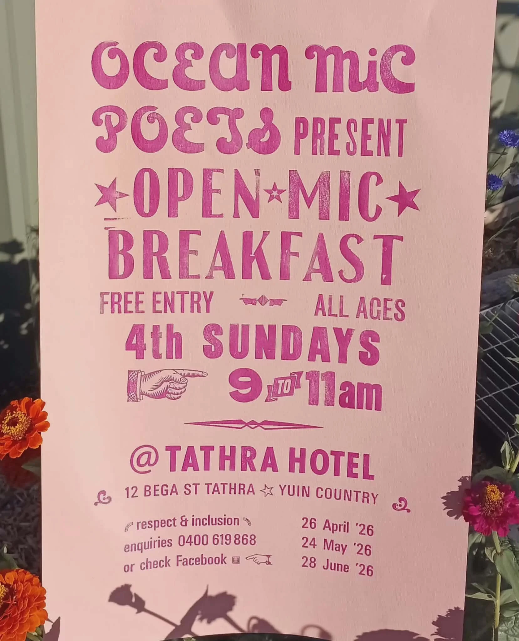 Poets Breakfast 4th Sundays