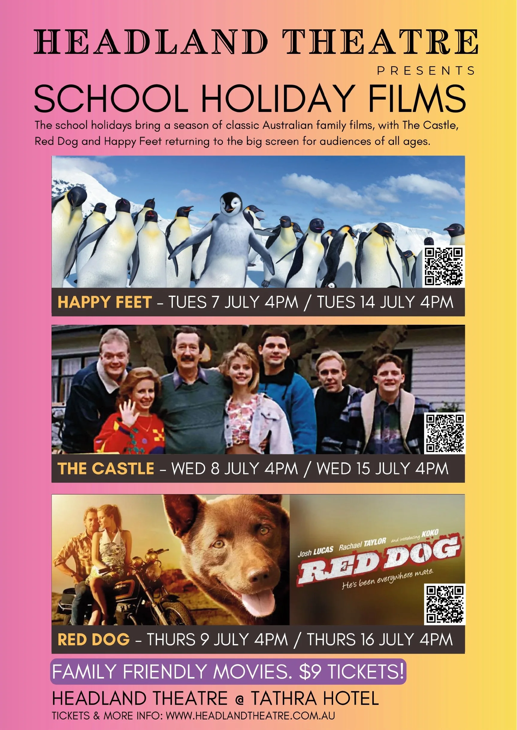 School holiday films at the Headland Theatre