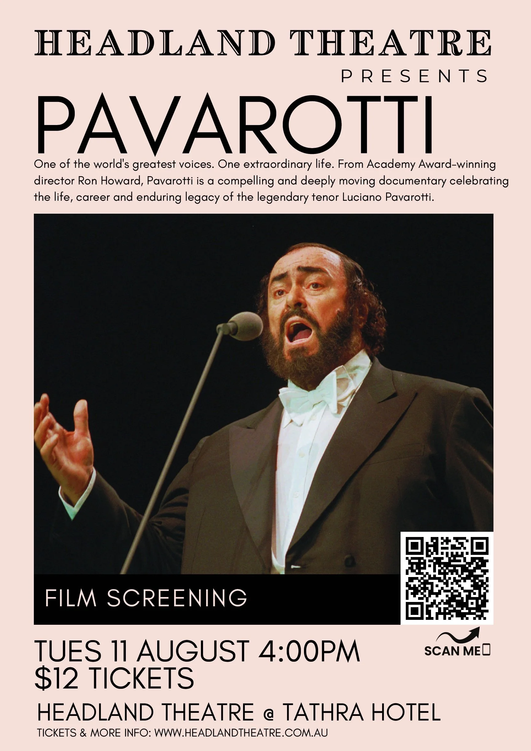 Pavarotti (2019) screening at Headland Theatre