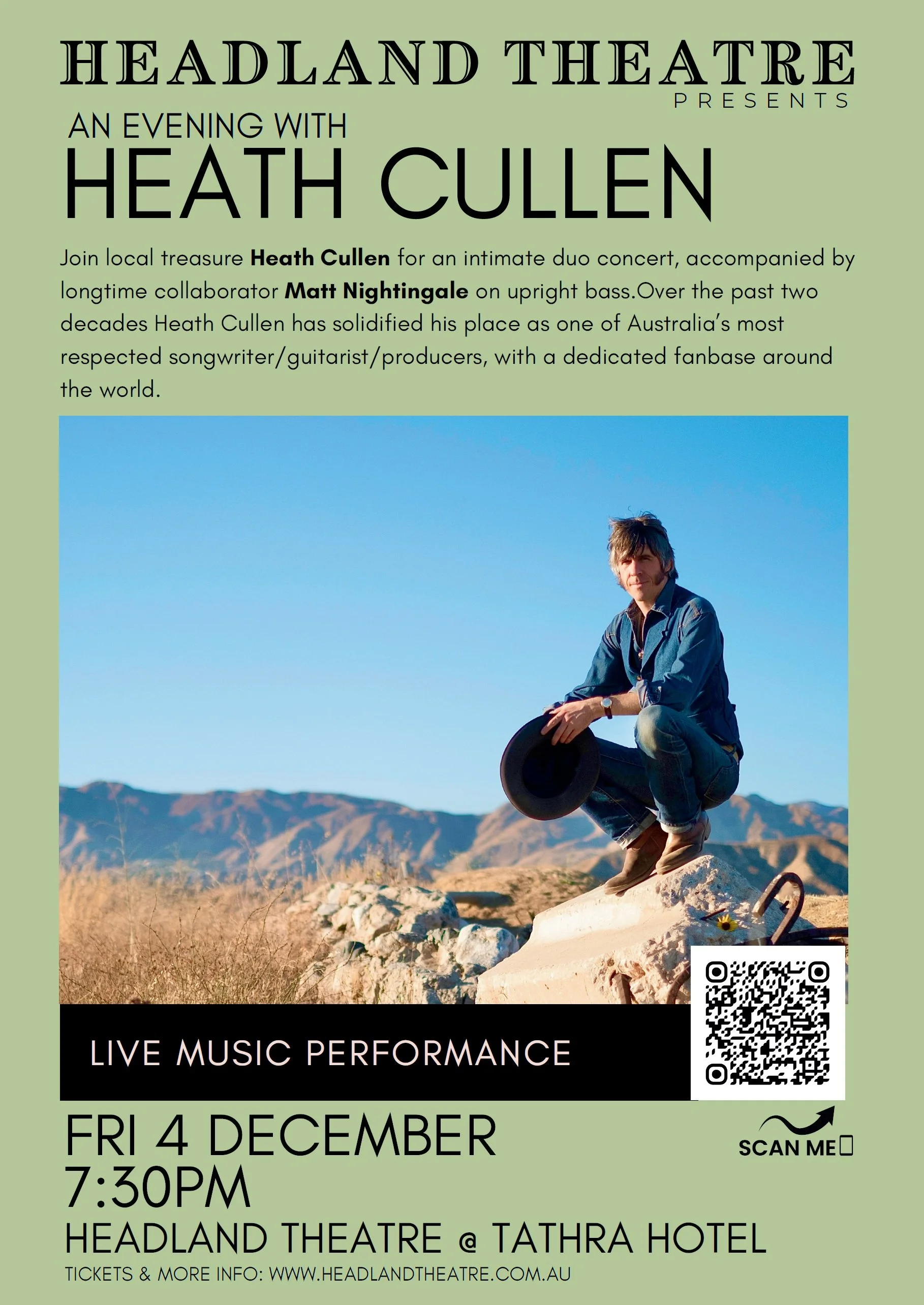 An Evening with Heath Cullen at Headland Theatre - Tathra Hotel