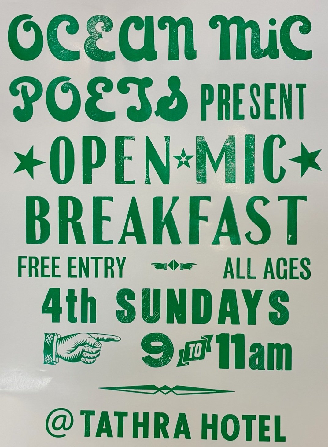 Poets Breakfast 4th Sundays