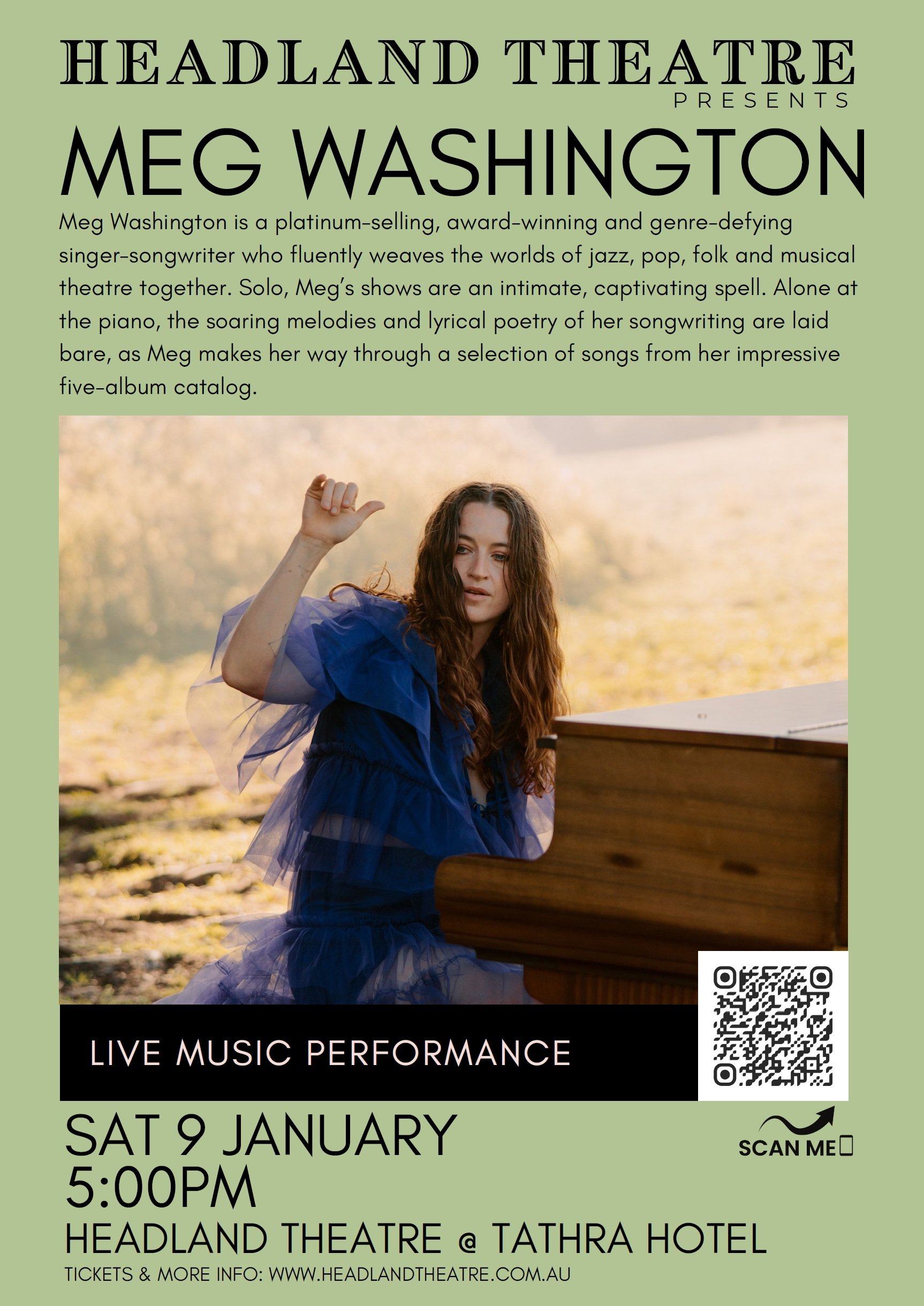 Meg Washington at the Headland Theatre - Tathra Hotel