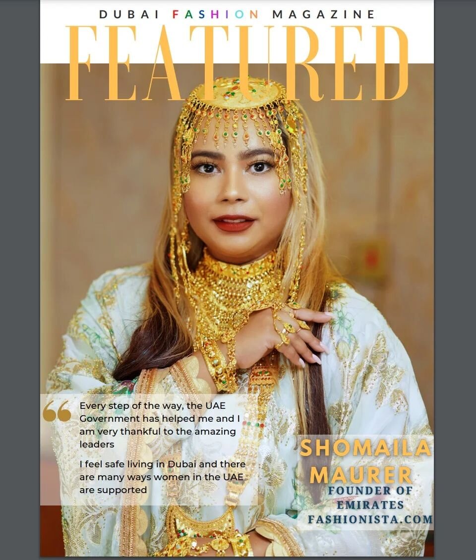 Dubai Fashion Magazine {In this photo, Shomaila is wearing an Emirati bridal dress designed by Emirati Designer Hamad Alfalamarzi @hamadalfalamarzi 

Having the opportunity to share some of the local fashion designs has been a tremendous honor for he