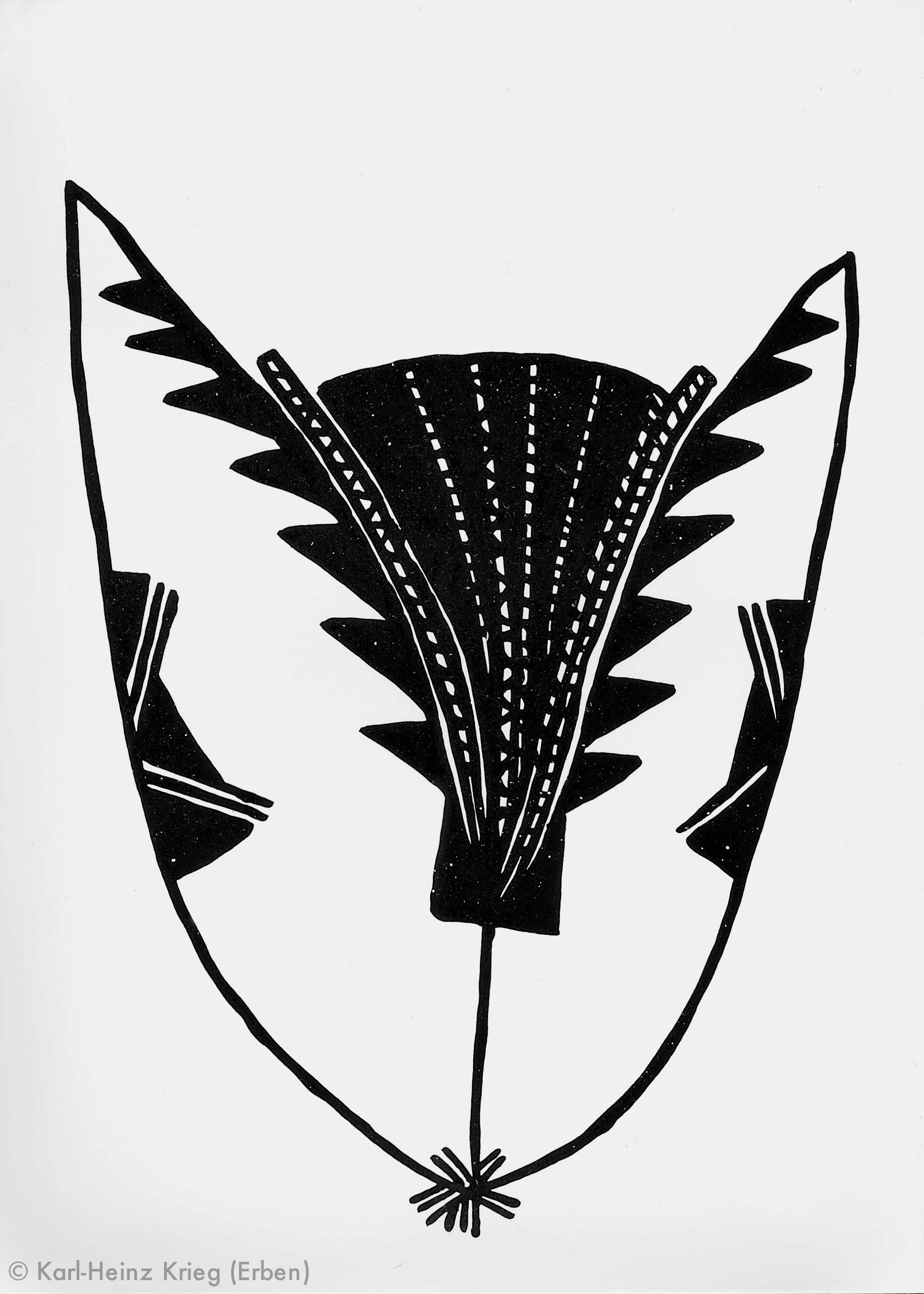 Gaou Koivogi Zapai, 1991 Dispersionsfarbe/Papier 29,5 x 41,5 cm Werknr. 25-1991/54